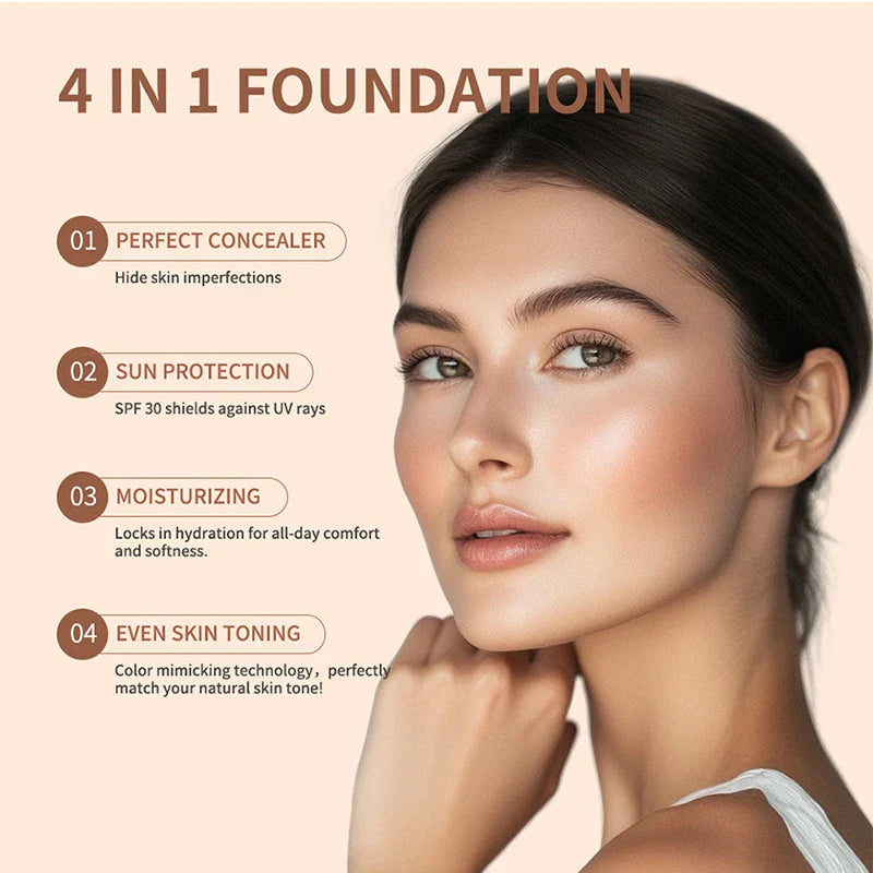 White Liquid Foundation Color Changing Foundation High Coverage SPF30 Sunscreen Concealer CC Cream Korean Makeup Base Cosmetic Lootquake LLC