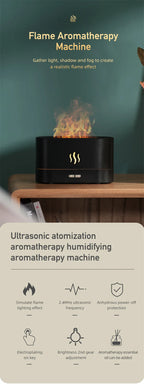 Aroma Diffuser Air Humidifier Ultrasonic Cool Mist Maker With LED Lighting Simulation Colorful Flame Fragrance Machine Lootquake LLC