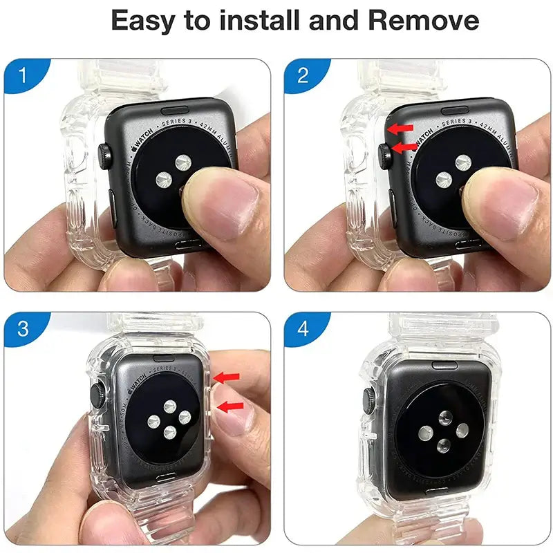 Apple Watch Clear Silicone Band - Durable Comfortable Strap - SJB-DIAMOND ELITES
