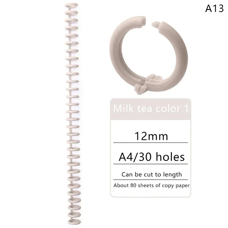5pcs Loose-leaf Binding Ring Spring Spiral Rings Plastic Binder Strip 30 Holes For A4 Paper Notebook Stationery Office Supplies Lootquake LLC