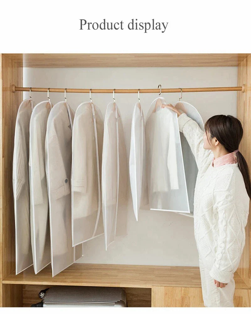 Clothes Dust Cover Plastic Waterproof Transparent Clothing Covers Home Storage Bag Clothing Hanging Garment Bag Wardrobe Storage Lootquake LLC