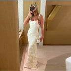 3D Flowers Mesh Patchwork Maxi Dresses Women Sleeveless Embroidered Floral Long Dress Elegant Evening Party Wedding Gowns