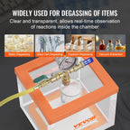 SucceBuy 2 Gallon Vacuum Chamber Upgraded Multipurpose Acrylic for Resin Silica Degassing Gel Gypsum Degassing Vacuum Extraction Lootquake LLC