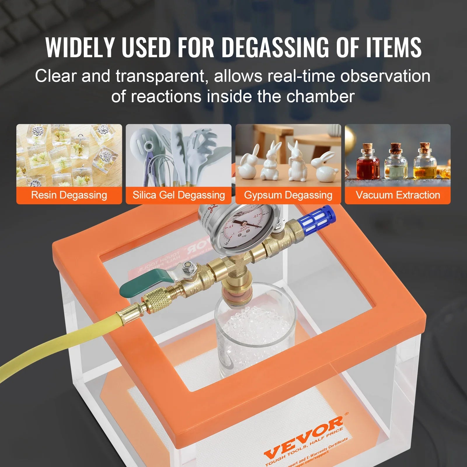 SucceBuy 2 Gallon Vacuum Chamber Upgraded Multipurpose Acrylic for Resin Silica Degassing Gel Gypsum Degassing Vacuum Extraction Lootquake LLC