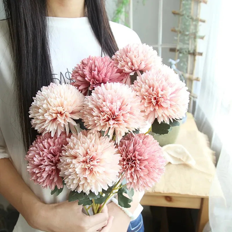 3/6Pc Hydrangea Artificial Flowers Bouquet Boho Home Bedroom Decor Wedding Decoration Craft Vases Flower Arrangement Accessories Lootquake LLC