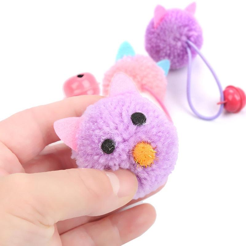 4pcs/lot Plush Mouse Cat Toy Cute Bell Mice Funny Cat Toys Cute Plush Teeth Cleaning Balls Chewing Soft Molar Toy Faux Pet Toy Colorful Plush Mouse Head with Bell Rope Cat Toy Interactive Cat Toy Stevvex