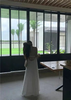 Summer Vacation Dress Thailand Style Open-back Halter Neck Age-reducing Photography Beach Long Dress Belted