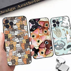 Cat Cute Art Phone Case For Iphone 8 7 6 6s Plus X Se 2020 Xr Xs 14 11 12 13 Mini Pro Max Mobile Case  Transparent Soft Protective Clear Case Compatible For Iphone Stevvex