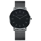 Women's Pink Dial Mesh Band Slim Stainless Steel Watch