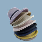 Classic Style Straw Hat Women Foldable Traveling Summer Women's Big Sun Hat Vintage Design Wide Side Straw Hat Female Summer Beach Hat Holiday Party Cap 56-58CM Stevvex