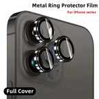 9H Tempered Glass Camera Cover Screen Protector Metal Individual Ring For iPhone Phone Glitter Camera Lens Protector Film For iPhone 14 13 12 11 Pro Max Luminous Lens Metal Glass Protective Cover Stevvex