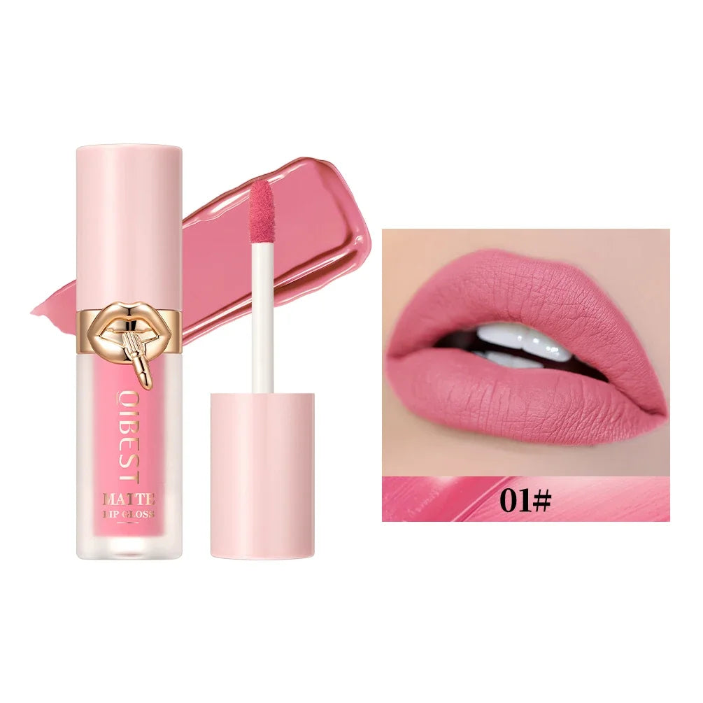 QIBEST 10 Colors Nude Matte Liquid Lipstick Waterproof Silky Lip Gloss Non-Stick Cup Lasting Purple Red Lip Tint Durable Makeup Lootquake LLC