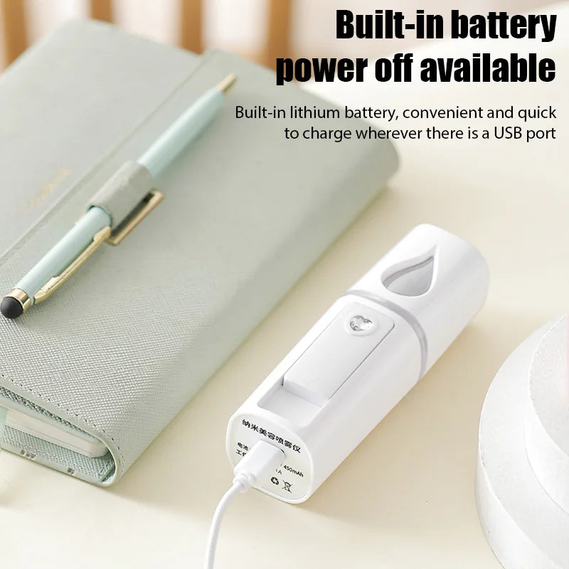 Mini Nano Mist Sprayer Cooler Facial Steamer Humidifier USB Rechargeable Face Moisturizing Nebulizer Beauty Skin Care Lootquake LLC