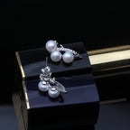 Fashion Real 925 Sterling Silver Earrings,Natural Freshwater Multi Pearl Earrings For Women Wedding Gift