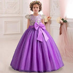 New Christmas Party Princess long dress children's dress children's gauze lace birthday party dinner ball big butterfly dress