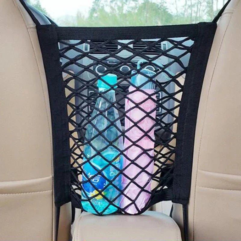 Car Storage Net Bag Between Seats Car Divider Pet Barrier Stretchable Elastic Mesh Bag Organizer Auto Accessories Lootquake LLC