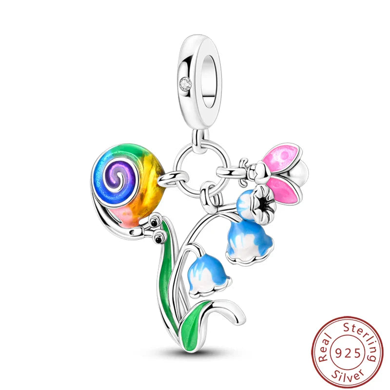 S925 Sterling Silver Princess Golf Hamster Camera Travel Three Piece Set Charms Beads 3mm DIY Fine Jewelry Making Lootquake LLC