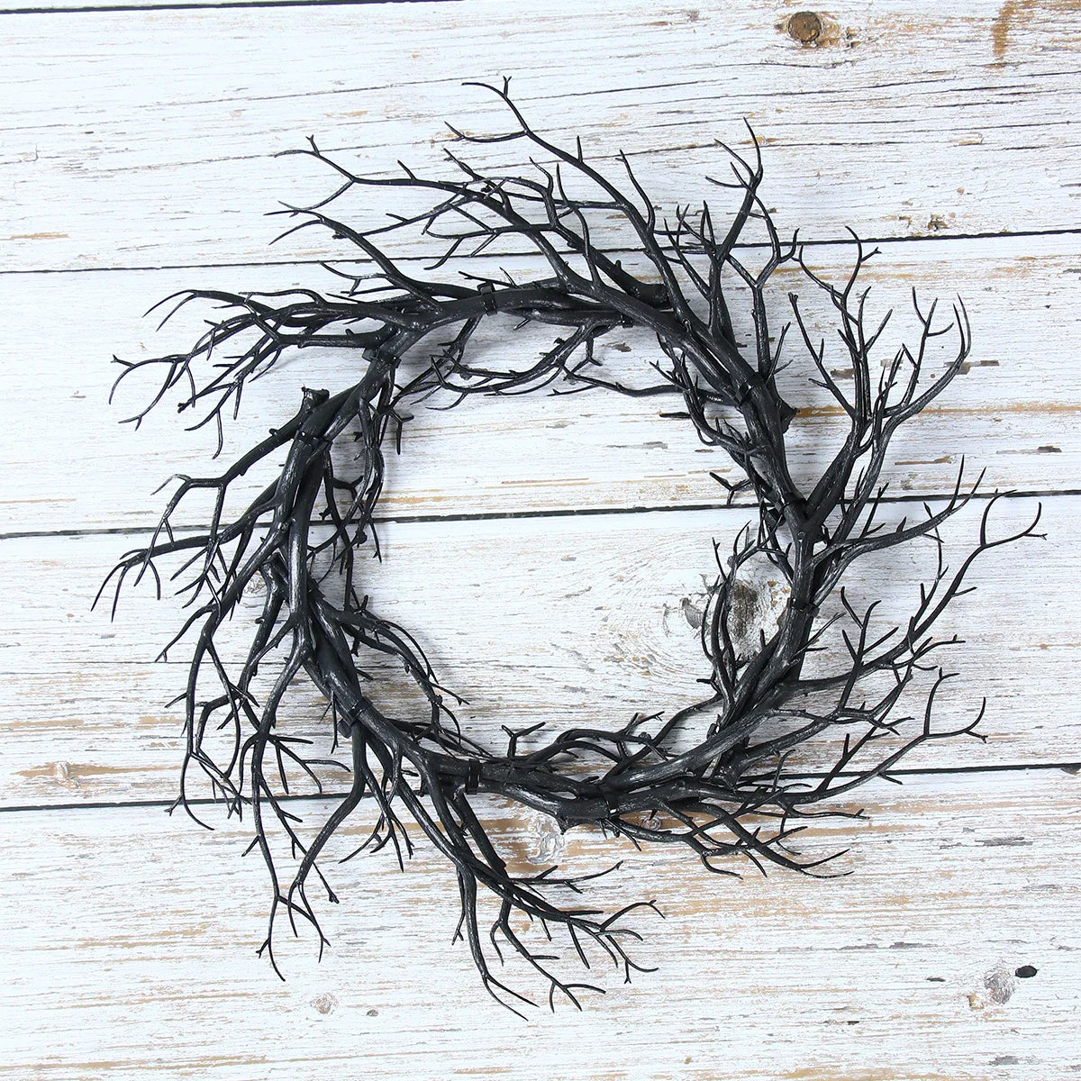 Black Halloween Wreath Artificial Branches Door Garland Wreath Halloween Decorations Scary Home Indoor Outdoor Party Decor Lootquake LLC