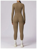 Yoga Jumpsuit Long Sleeved Zipper Rompers THRIXINE
