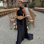 Backless Lace-Up Maxi Dress | Ribbon Sleeveless Evening Gown - Femstylo
