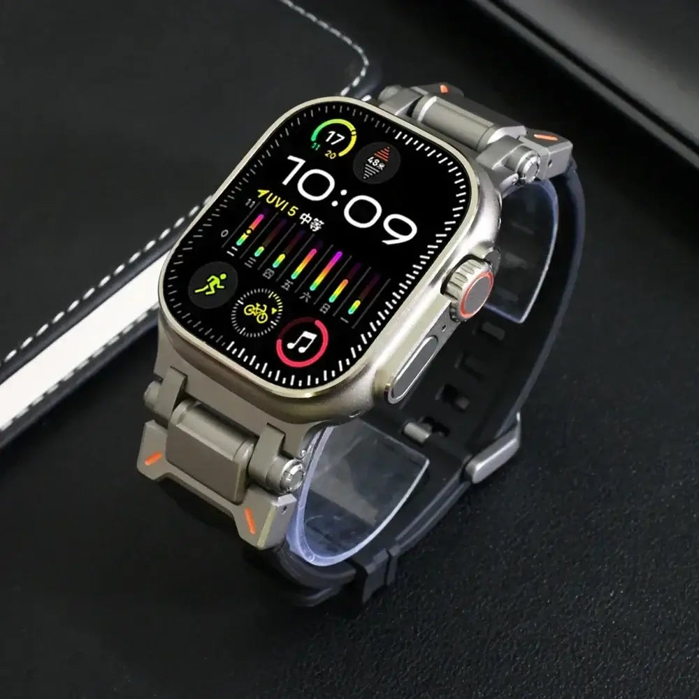 Apple Watch Silicone Metal Band - Premium Durable Strap - SJB-DIAMOND ELITES