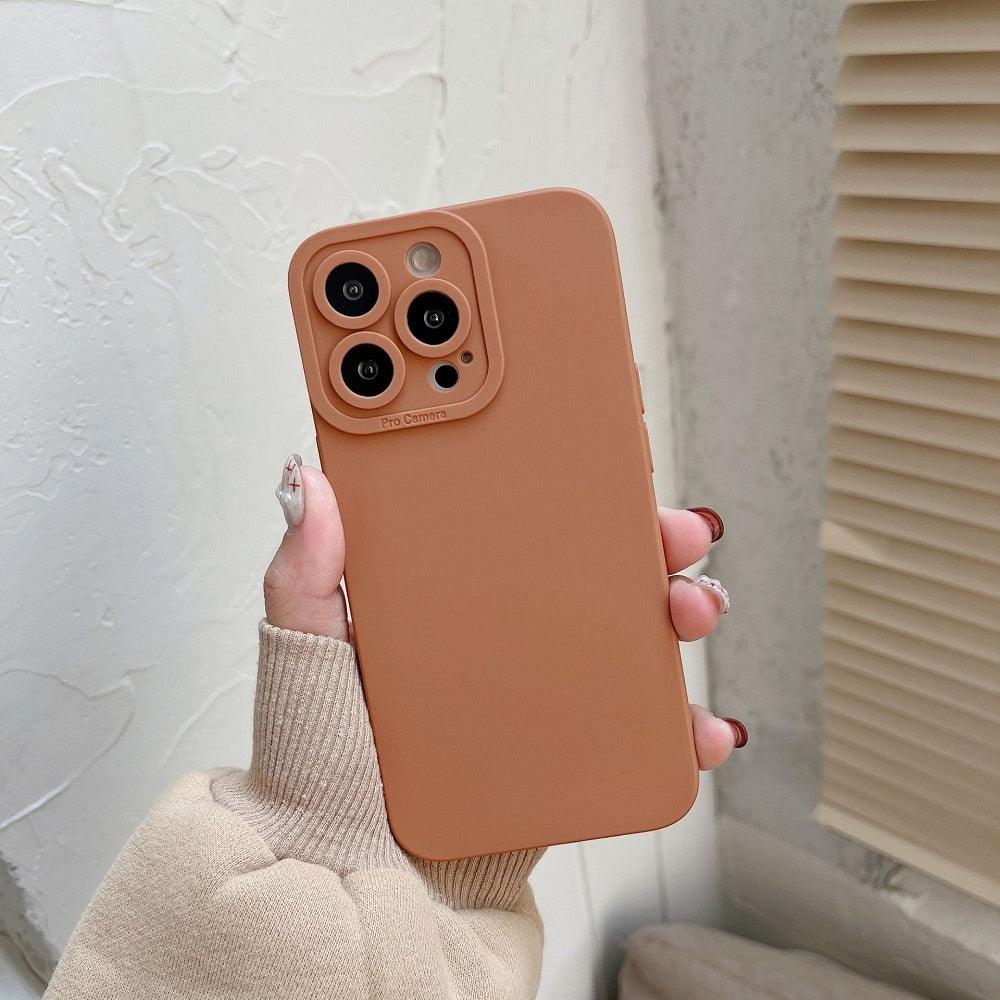 Bright Colors Soft Silicone Phone Case For iPhone 11 Pro Max X XR XS Max 7 8 6S Plus Mini Camera Protection Back Cover Silicone Camera Protection Case Soft Scratch-Resistant Case For Iphone Stevvex