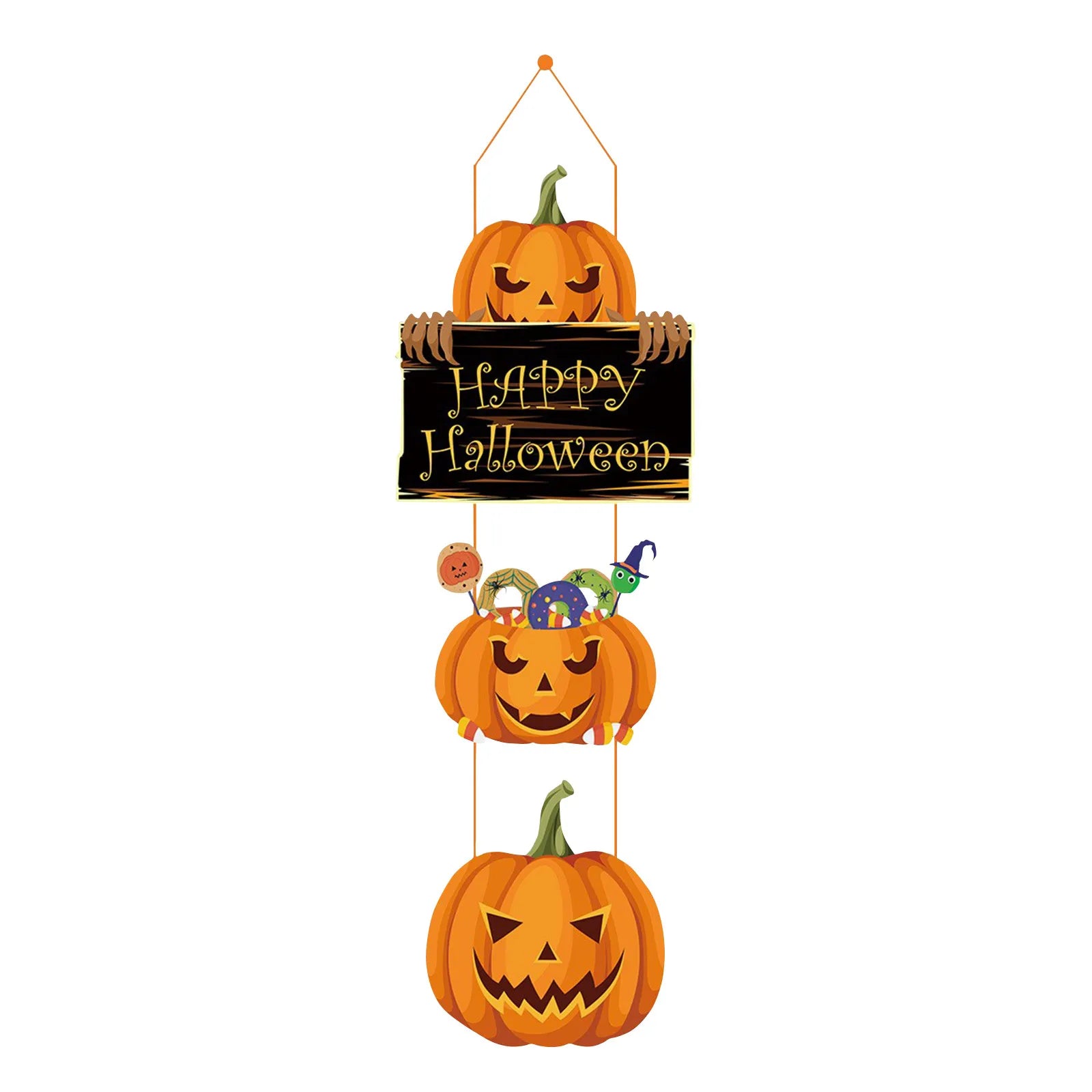 Hanging Scary Pumpkin for Porch Lootquake LLC