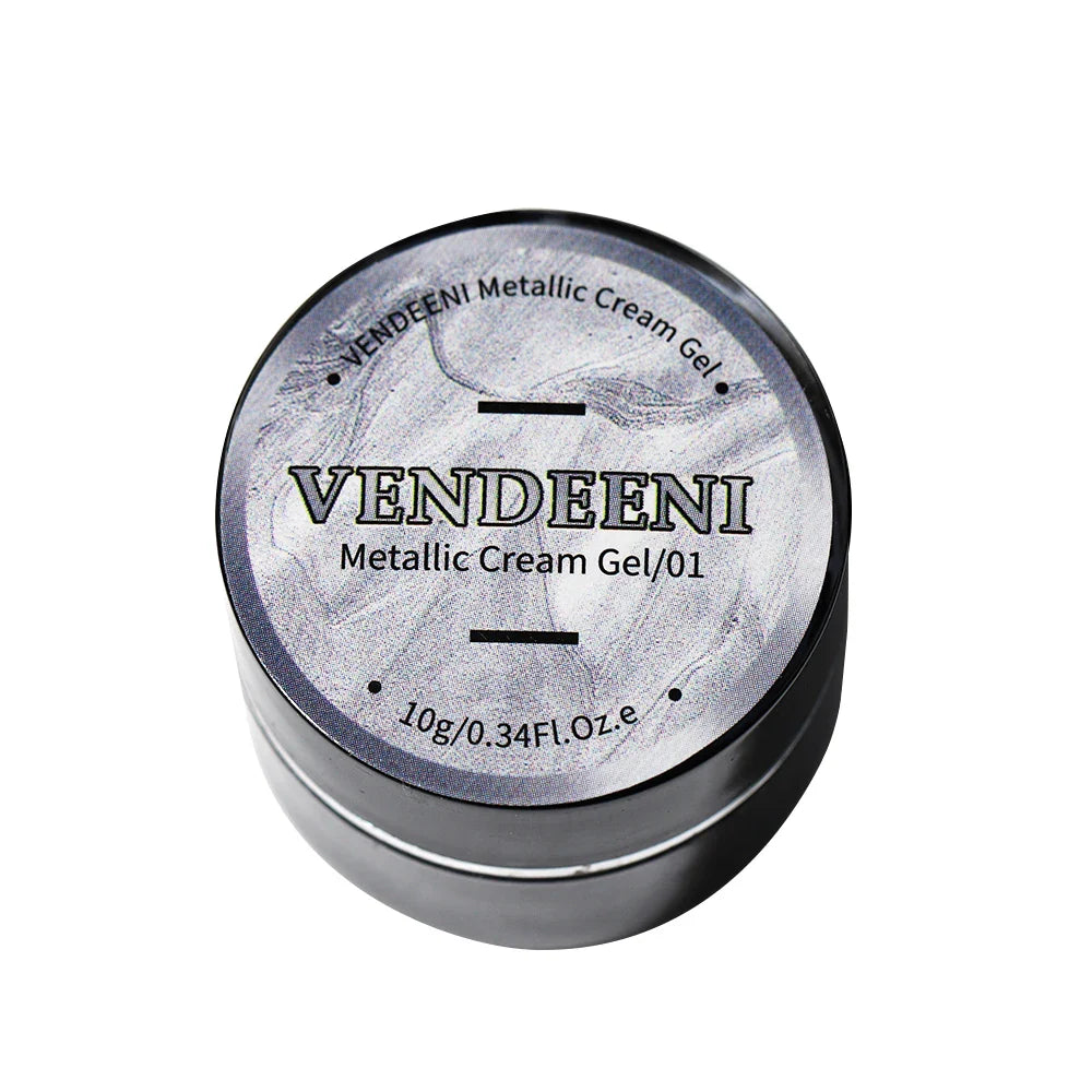 Vendeeni 6 Colors Cream Metal Gel Nail Polish Shiny Platinum UV Soak Off Gel Lacquer Painting Edge Line Gel Varnish For Nail Art