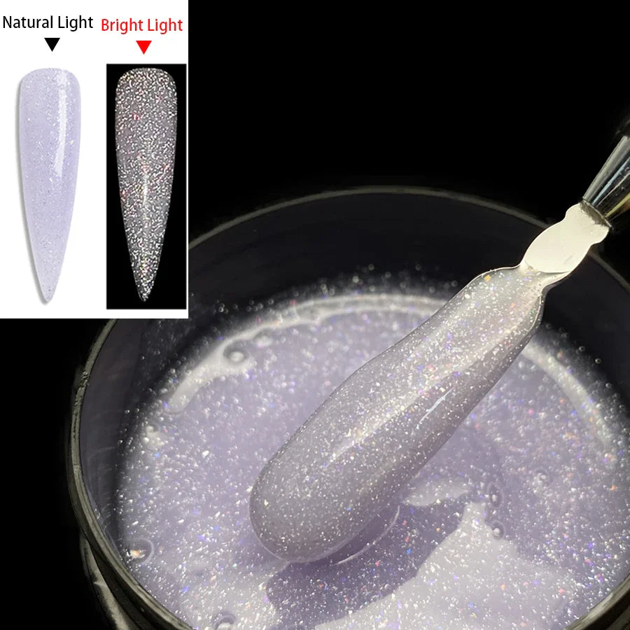 Jillnails 100g Glitter Shimmer Milky Hard Gel Builder Nail for Nails ExtensionsRoyal Blue Pink  UV LED Camouflage  Selfleveling Lootquake LLC