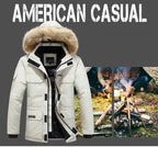 New Men Parkas Coat Windbreaker Big Pockets Wholesale Winter Parkas Men Thicken Coat Fur Hooded Jacket Overcoat Keep Warm Male