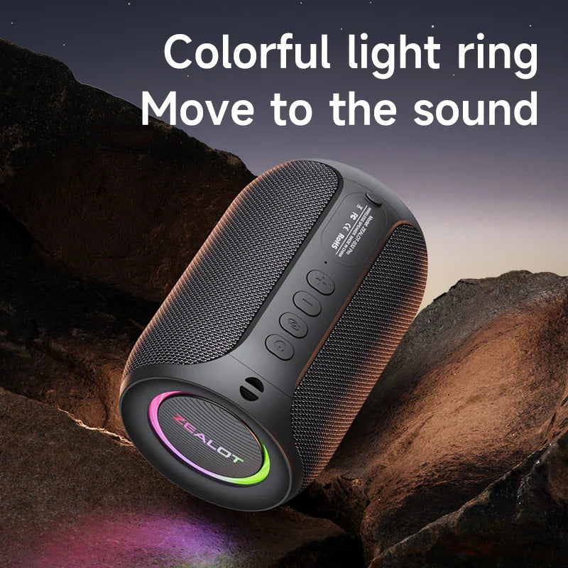 Zealot-S32PRO Powerful Bluetooth Speaker, Bass Wireless, LED Light, Outdoor Speakers, Subwoofer, Waterproof Sound Box Support Lootquake LLC