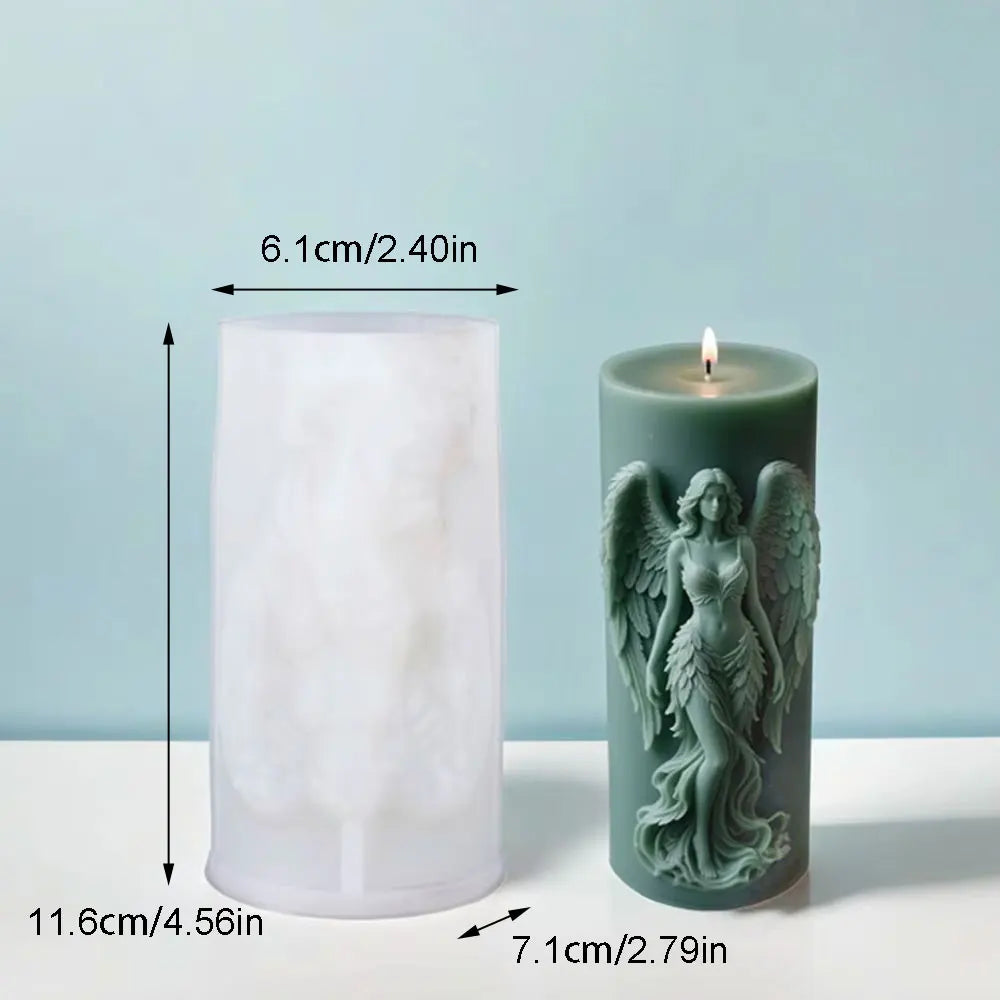 Wings Goddess Scented Silicone Candle Mould DIY Prayer Angel Sculpture Gypsum Resin Mold Women Candle Making Supplies Home Decor Lootquake LLC