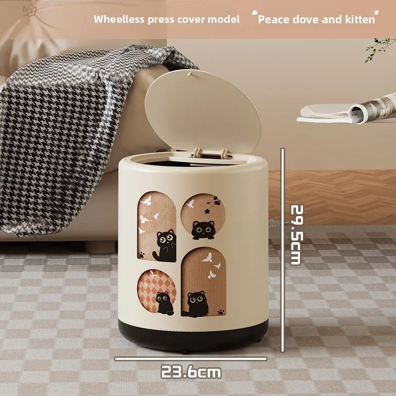 Premium Household Trash Can - Stylish Lidded Waste Bin with Wheels, Oversized Multipurpose Garbage Bin for Living Room & Bedroom Lootquake LLC