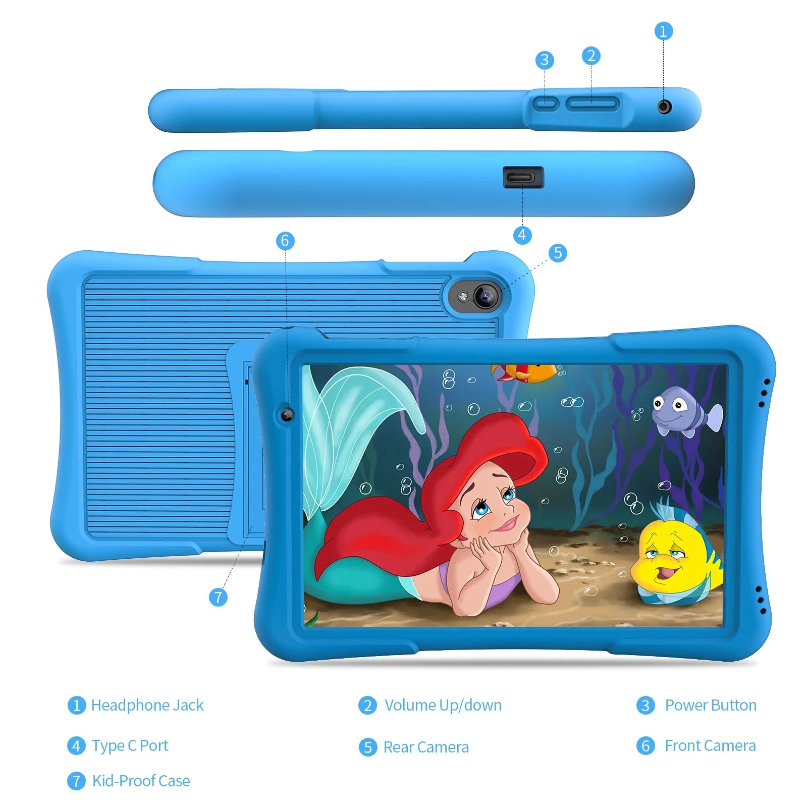 PRITOM 10 inch Kids Tablet Android 12 Tabletas 32GB, Quad-Core, 6000mAh, Large HD IPS Display, WiFi 6, Dual Camera, Bluetooth, Lootquake LLC