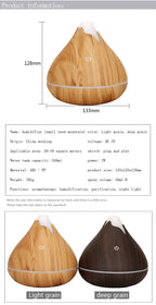350ML USB aroma oil diffuser wood electric humidifier ultrasonic air humidifier mini aromatherapy LED light mist maker for home Lootquake LLC