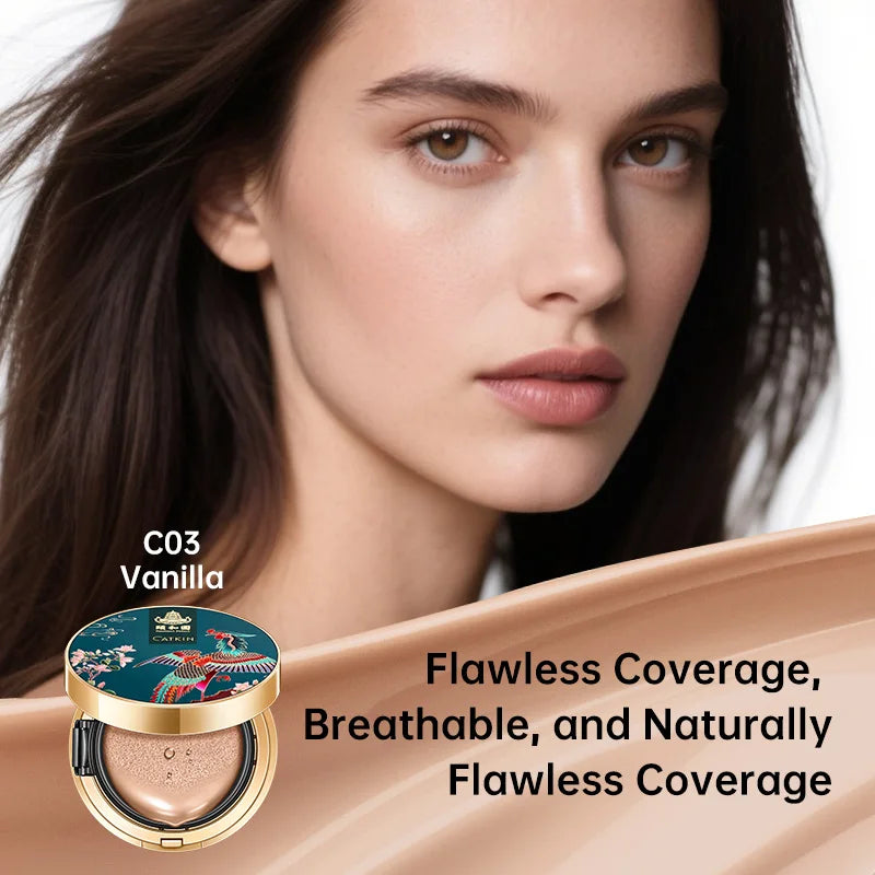 Catkin Phoenix Cushion Foundation Full Coverage, Sheer Satin Finish, Refill Included, Light Beige Lootquake LLC