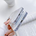 Transparent Cute Heart Pattern Phone Cases For iPhone 13 14 Pro Max Simple Luxurious Love Gradient Silicon Wallet Cover Card Holder Shockproof Bumper Protective Cover