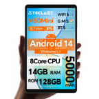 Teclast M50Mini, 8.7 Inches Tablet, 8 Cores, Android 14, 4g Phone Call, (6Gb+10Gb)16Gb Ram, 128Gb Rom, 1340X800, Unisoc T606, 13Mp+5Mp Lootquake LLC