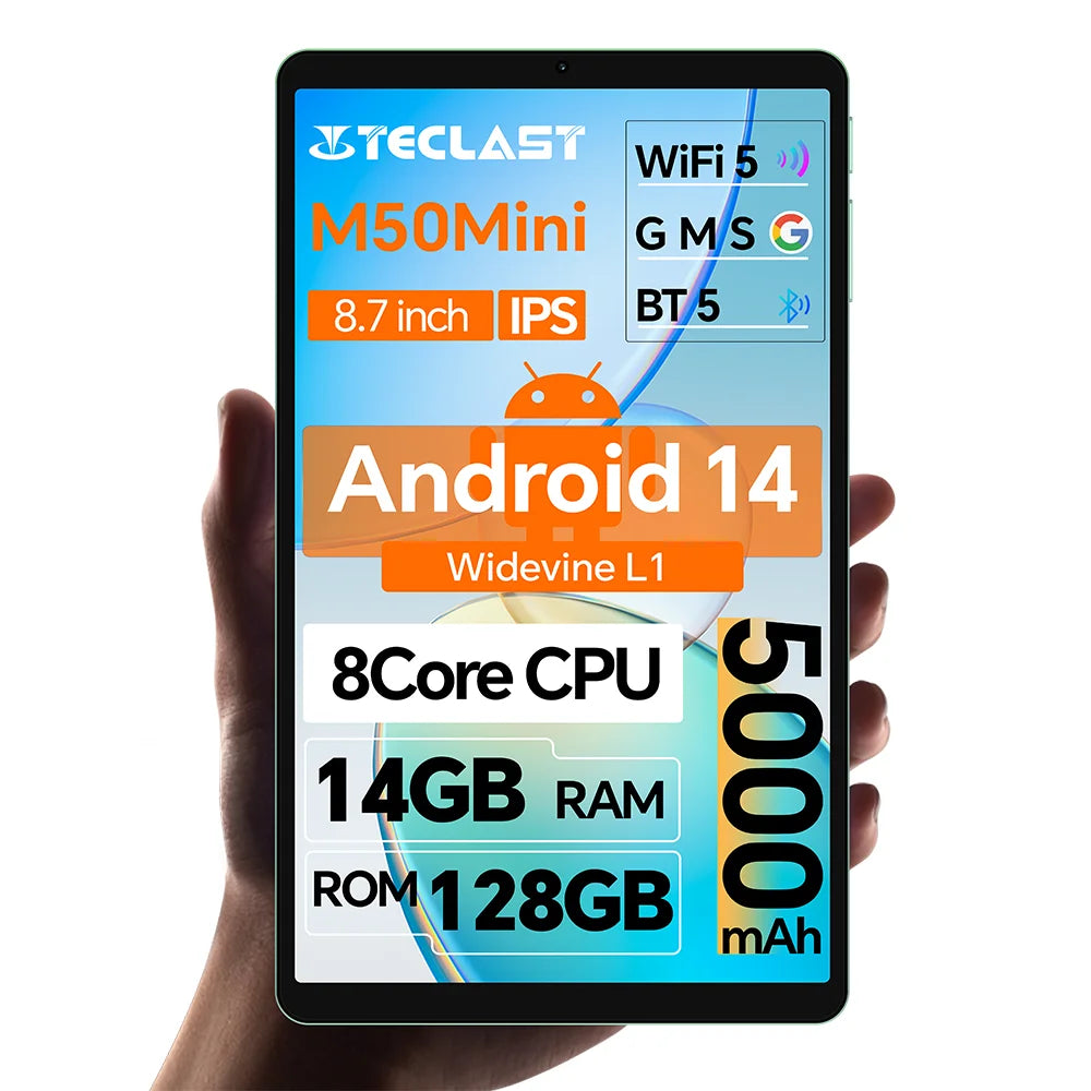 Teclast M50Mini, 8.7 Inches Tablet, 8 Cores, Android 14, 4g Phone Call, (6Gb+10Gb)16Gb Ram, 128Gb Rom, 1340X800, Unisoc T606, 13Mp+5Mp Lootquake LLC