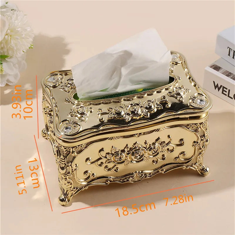 Luxury Continental Acrylic Tissue Box Kitchen Tissue Storage Box Handkerchief Toilet Tissue Holder Home Storage Supplies Lootquake LLC