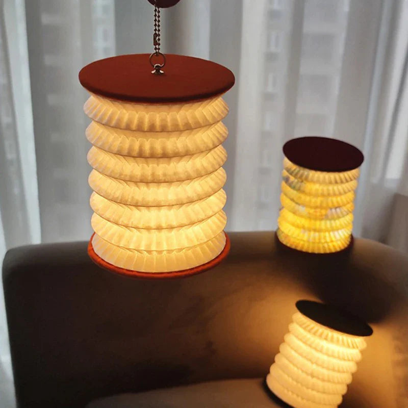 Foldable Table Lamp Touch Dimmable LED Portable Lantern Light USB Rechargeable Tent Read Bedroom Bedside Lantern Night Light Pi-Mart