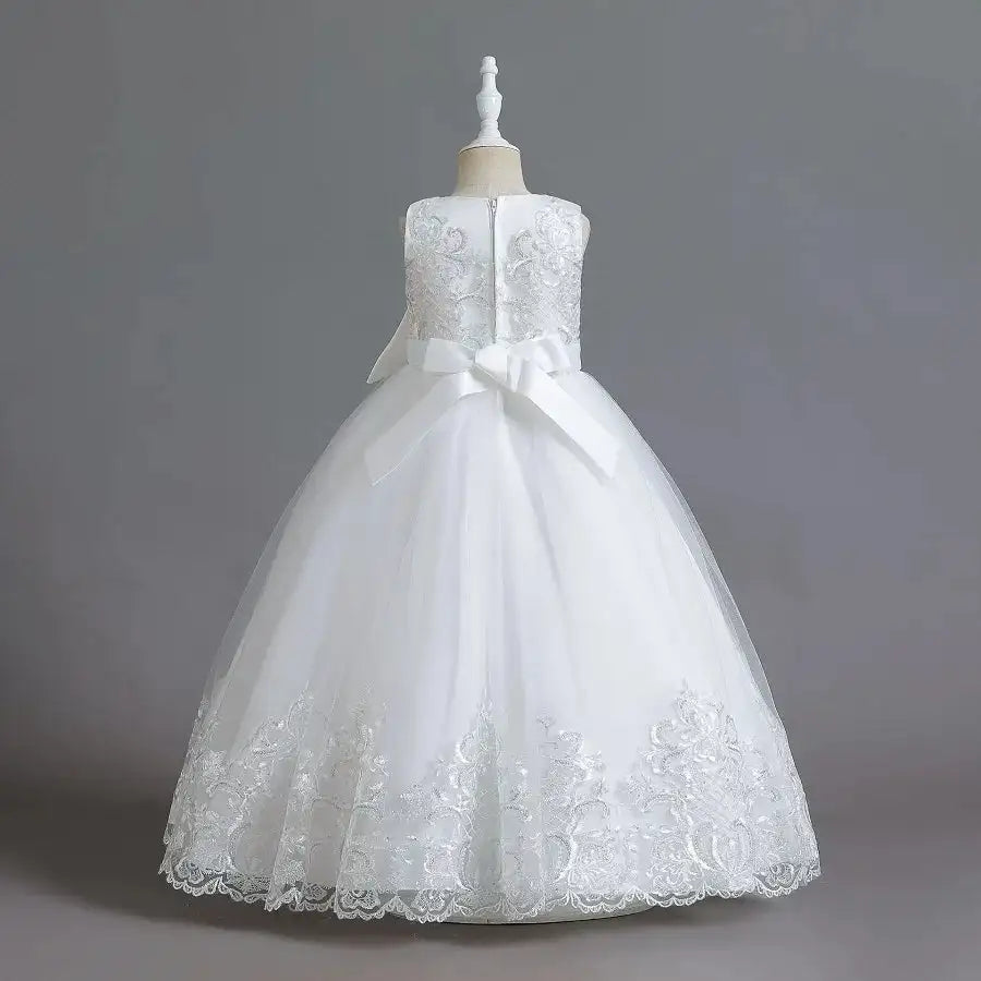 New Christmas Party Princess long dress children's dress children's gauze lace birthday party dinner ball big butterfly dress