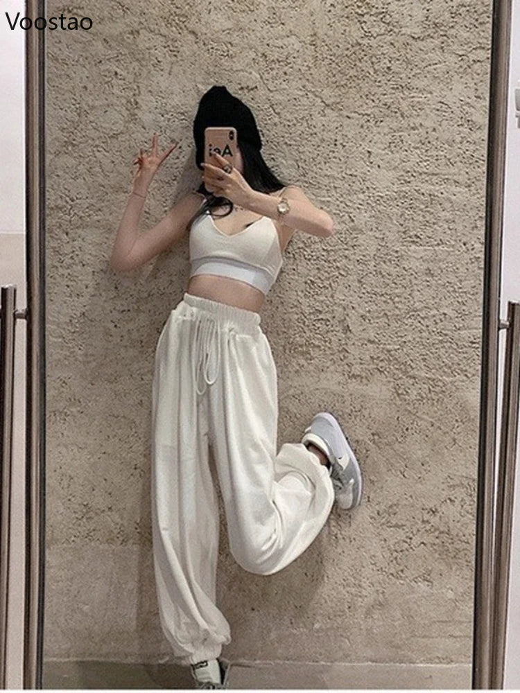 Chic White Ankle Joggers for Women