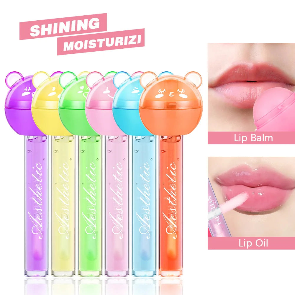 2 In 1 Cute Lollipop Lip Gloss Moisturizing Lip Plumper Lip Balm Lipstick Mineral Oil Lip Nutritious Lips Care Makeup Cosmetics Lootquake LLC