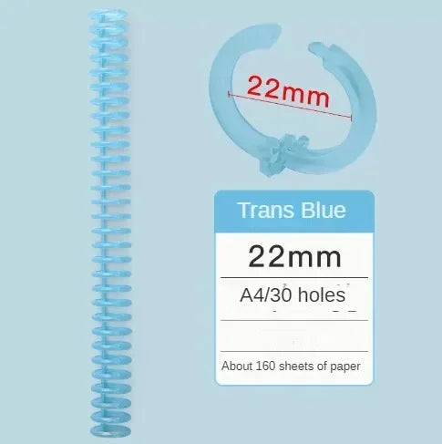 5pcs Loose-leaf Binding Ring Spring Spiral Rings Plastic Binder Strip 30 Holes For A4 Paper Notebook Stationery Office Supplies Lootquake LLC