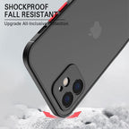 Luxury Shockproof Armor Case For iPhone 11 12 13 14 Pro Max Mini X XR XS Soft Silicone Bumper Clear Hard Cover Shockproof Soft Flat Side Bumper Translucent Hard Back Slim Phone Case Stevvex