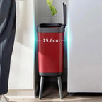 Trash Can Large Capacity Kitchen High Foot with Lid Press Type Waste Bin Kitchen Garbage Container Office Plastic Trash Can