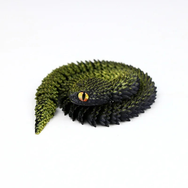 Snake Sculpture Articulated Snake Decor Articulated Snake Figurine with Movable Joints 3d Printed Model Lootquake LLC