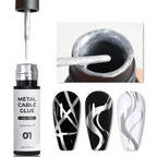 8ml Silver Mirror Metallic Nail Gels Polish UV Soak Off Paint Gel Polish Flower Drawing Gold Superbright Nails Lacquer UV Gel #*