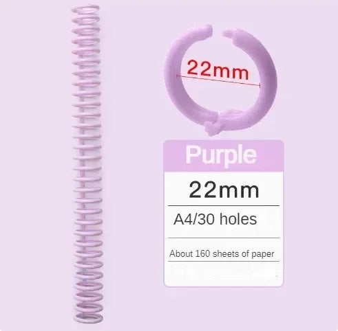 5pcs Loose-leaf Binding Ring Spring Spiral Rings Plastic Binder Strip 30 Holes For A4 Paper Notebook Stationery Office Supplies Lootquake LLC